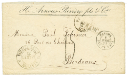 BOLIVIA : 1872 MEJILLONES BOLIVIA + FRANCA + PANAMA PAQ FR A On Envelope To FRANCE. RARE. Vvf. - Bolivien