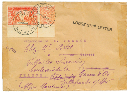 WALLIS ET FUTUNA : 1936 90c Obl. PORT KEMBLA NSW + LOOSE SHIP LETTER Pour La FRANCE. RARE. TTB. - Other & Unclassified