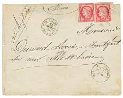 1876 CG 80c CERES(x2) Pd Obl. Losange SPM + ST PIERRE ET MIQUELON Sur Enveloppe En DOUBLE PORT Pour La FRANCE.RARE. TB. - Other & Unclassified