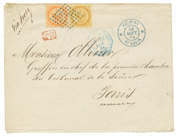 "ST LOUIS" : 1869 AIGLE 10c + 40c TTB Margés + REUNION ST LOUIS Sur Enveloppe Pour PARIS. Magnifique. - Sonstige & Ohne Zuordnung