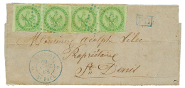 "ST PAUL" : 1868 2 Paires Du 5c AIGLE + REUNION ST PAUL Sur Lettre Pour ST DENIS. RARE. Superbe. - Other & Unclassified