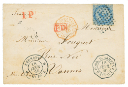 1866 20c AIGLE + Cachet Rare CORR. D'ARMEES ST PAUL + "IP" Rouge Sur Enveloppe Pour La FRANCE. TTB. - Sonstige & Ohne Zuordnung