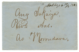 MADAGASCAR - MISSIONNAIRE NORVEGIEN : 1882 "MODTAGET 12/8 1882" Sur Enveloppe Pour Le Missionnaire Norvegien "Reverend A - Autres & Non Classés