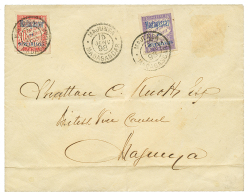 MADAGASCAR : 1898 TAXE 30c + 50c Surchargés Obl. MAJUNGA Sur Envelope Locale. RARE. TTB. - Other & Unclassified