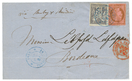 INDES : 1881 CG 10c CERES + 15c SAGE Obl. INDE PONDICHERY Sur Lettre Pour La FRANCE. TB. - Otros & Sin Clasificación