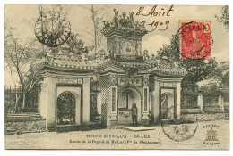 1909 INDOCHINE 10c Obl. VAPEUR N°1 Sur Carte Pour La FRANCE. Superbe. - Autres & Non Classés