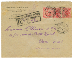 1920 10c(x2) + 40c Obl. ST LAURENT DU MARONI Sur Enveloppe RECOMMANDEE Pour PARIS. TTB. - Otros & Sin Clasificación