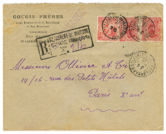 1920 10c(x2) + 40c Obl. ST LAURENT DU MARONI Sur Enveloppe RECOMMANDEE Pour PARIS. TTB. - Other & Unclassified