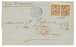 1878 CG Superbe Paire Du 20c SAGE Obl. PAQ. FR POINTE A PITRE Sur Lettre Pour La FRANCE. TTB. - Other & Unclassified