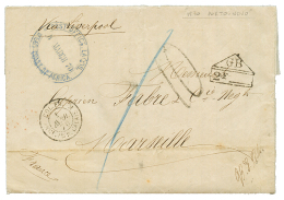 DAHOMEY - PORTO-NOVO Via LAGOS : 1870 GB/2F + Cachet Rare POST OFFICE LAGOS WEST COAST OF AFRICA Sur Lettre Avec Texte D - Autres & Non Classés