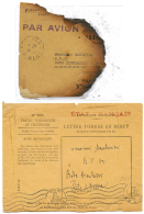 COURRIER ACCIDENTE : 1942 Lettre ACCIDENTEE & BRULEE (quasiment Détruite) D'ALGER Pour BOBO DIOULASSO Avec Me - Other & Unclassified