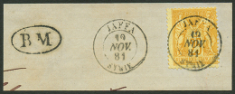 25c SAGE Jaune Obl. JAFFA SYRIE + B.M Sur Fragment. Superbe. - Other & Unclassified