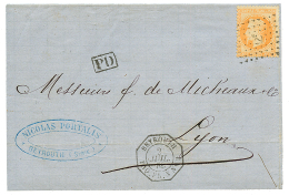 1869 40c(n°31) Obl. ANCRE + BEYROUTH PAQ FR X N°2 Sur Lettre Pour LYON. Superbe. - Otros & Sin Clasificación