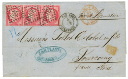 1874 80c CERES(x3) Obl. GC 5080 + PAQ ANGL. ALEXANDRIE Sur Lettre Pour La FRANCE. TTB. - Autres & Non Classés