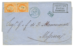 1864 Paire 40c(n°23) Obl. ANCRE + GODEWERY Sur Lettre Pour La SICILE. Superbe Qualité. - Autres & Non Classés