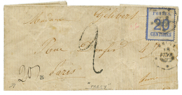 ALSACE LORRAINE : 1871 20c Obl. Cachet MELUN Type Spécial + Taxe 2 Sur Lettre Avec Texte Daté "FAREY 17 Fe - Other & Unclassified