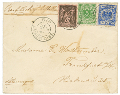 1892 25c SAGE + ALLEMAGNE 5pf + 20pf Obl. GIF SEINE ET OISE Sur Env. Pour L' ALLEMAGNE. TB. - Other & Unclassified