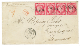 1874 80c CERES(x4) Obl. GC 5104 + SHANGHAI CHINE Sur Enveloppe (double Port) Pour COPENHAGEN(DENMARK). Affranchissement - Other & Unclassified