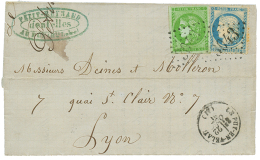 1871 5c BORDEAUX (n°42) TB Margé + 20c SIEGE (n°37) Obl. GC 3043 + T.16 LE PUY-EN-VELAY Sur Lettre. TB. - Altri & Non Classificati