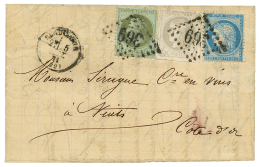 1871 4c BORDEAUX(n°41) TB Margé + 1c Lauré(n°25) + 20c SIEGE(n°37) Obl. GC 369 Sur Lettre De B - Autres & Non Classés