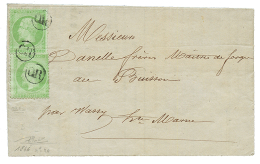 HAUTE MARNE : 1866 5c EMPIRE(n°20)x2 Obl. OR Sur Lettre Avec Texte Daté "ALLICHAMPS" Pour BUISSON Par WASSY. - Other & Unclassified