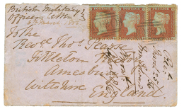 GUERRE DE CRIMEE : 1856 GB 1p(x3) Obl. Cachet Rare OxO Sur Envelope Pour L'ANGLETERRE. TB. - Sonstige & Ohne Zuordnung