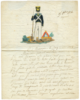 1824 "CANTINIERE" En Couleur Sur Lettre De BESANCON Pour MIRECOURT. Petite Déchirure. RARE. TB. - Otros & Sin Clasificación