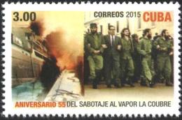 Mint Stamp Steam Ship La Coubres 2015  From Cuba - Nuevos