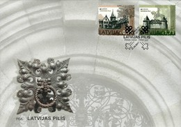 LETONIA/ LATVIA / LETTLAND -EUROPA-CEPT 2017.-TEMA:"CASTILLOS -CASTLES -SCHLÖSSER".-  FDC De La SERIE DE 2 V. - 2017