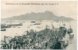 Cabo Verde Ca 1910. Disembarkment Of The 1st Republican Governor In São Vicente. Unused P.C. - Cap Verde