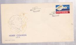 HENRI COANDA COVER FDC ROUMANIE , AIRPLANE, PLANE, FLYING, FDC, 1970, ROMANIA - FDC