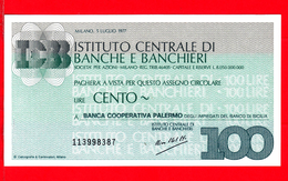 MINIASSEGNI -  ISTITUTO CENTRALE BANCHE E BANCHIERI - FdS - Banca Cooperativa Palermo - [10] Chèques