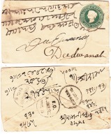 India  1880's  QV 1/4A Envelope   E.O./AJMERE &  R.O. KHANDWA'  Indore To Didwana #  95026  Inde  Indien - 1858-79 Kronenkolonie