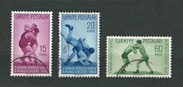 TURCHIA 1949 - Wrestlers - 15 K/20 K/60 K - Mi:TR 1231-32-34 - Used Stamps