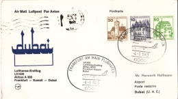 Dubai  1983  First Flight Cover  Frankfurt - Dubai  Airbus A 300  Lufthansa Cover #  95094 - Dubai