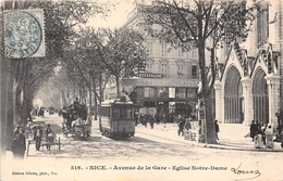 06-NICE-  AVENUE DE LA GARE - EGLISE NOTRE DAME - Scènes Du Vieux-Nice