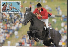 ALLEMAGNE  Carte Maxi  1983  Warendorf  Cheval Hippisme Tir Escrime Course Natation - Reitsport