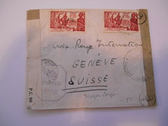 CONGO - Env Avec Double Censure (FR Et GB) De Pointe Noire Pour La Croix Rouge à Genève - Fev 1942 - Rare - P21467 - Covers & Documents