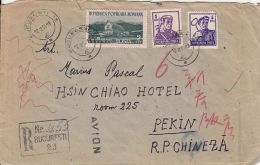 59337- PREDEAL CHALET, SAILOR, WELDER, STAMPS ON REGISTERED COVER, 1955, ROMANIA - Brieven En Documenten