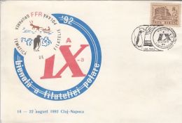 59402- POLAR PHILATELIC EXHIBITION, PENGUINS, REINDEER, SPECIAL COVER, 1992, ROMANIA - Eventos Y Conmemoraciones