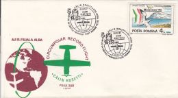 59404- CALIN ROSETTI, CIRCUMPOLAR RECORD FLIGHT, SPECIAL COVER, 1987, ROMANIA - Vols Polaires