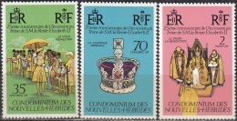 Nouvelles Hebrides 1977 Michel 444 - 446 Neuf ** Cote (2005) 3.50 Euro 25 Ans Régence De Reine Elisabeth II - Neufs