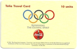 Sweden - Telia Travel Card - Coca Cola Olympics #3  04.1996, 40.200ex, Remote Mem. Used - Schweden