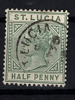 St Lucia, 1891, SG 43, Used, Die II - Ste Lucie (...-1978)