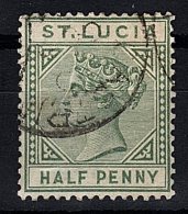 St Lucia, 1891, SG 43, Used, Die II - Ste Lucie (...-1978)