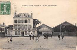 14-PONT-L'EVÊQUE - L'HÔTEL DE VILLE ET LE MARCHE COUVERT - Pont-l'Evèque