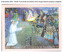 VATICANO / VATIKAN 2003  NATALE  BF  Usata / Used - Gebraucht