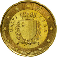 Malte, 20 Euro Cent, 2008, SPL, Laiton, KM:129 - Malta