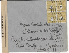 ARC DE TRIOMPHE - 1945 - LETTRE Avec CENSURE De LYON => AGENCE PRISONNIERS DE GUERRE à GENEVE (SUISSE) - 1944-45 Triumphbogen