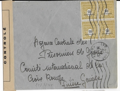 ARC DE TRIOMPHE - 1945 - LETTRE Avec CENSURE De LYON => AGENCE PRISONNIERS DE GUERRE à GENEVE (SUISSE) - 1944-45 Arco Del Triunfo